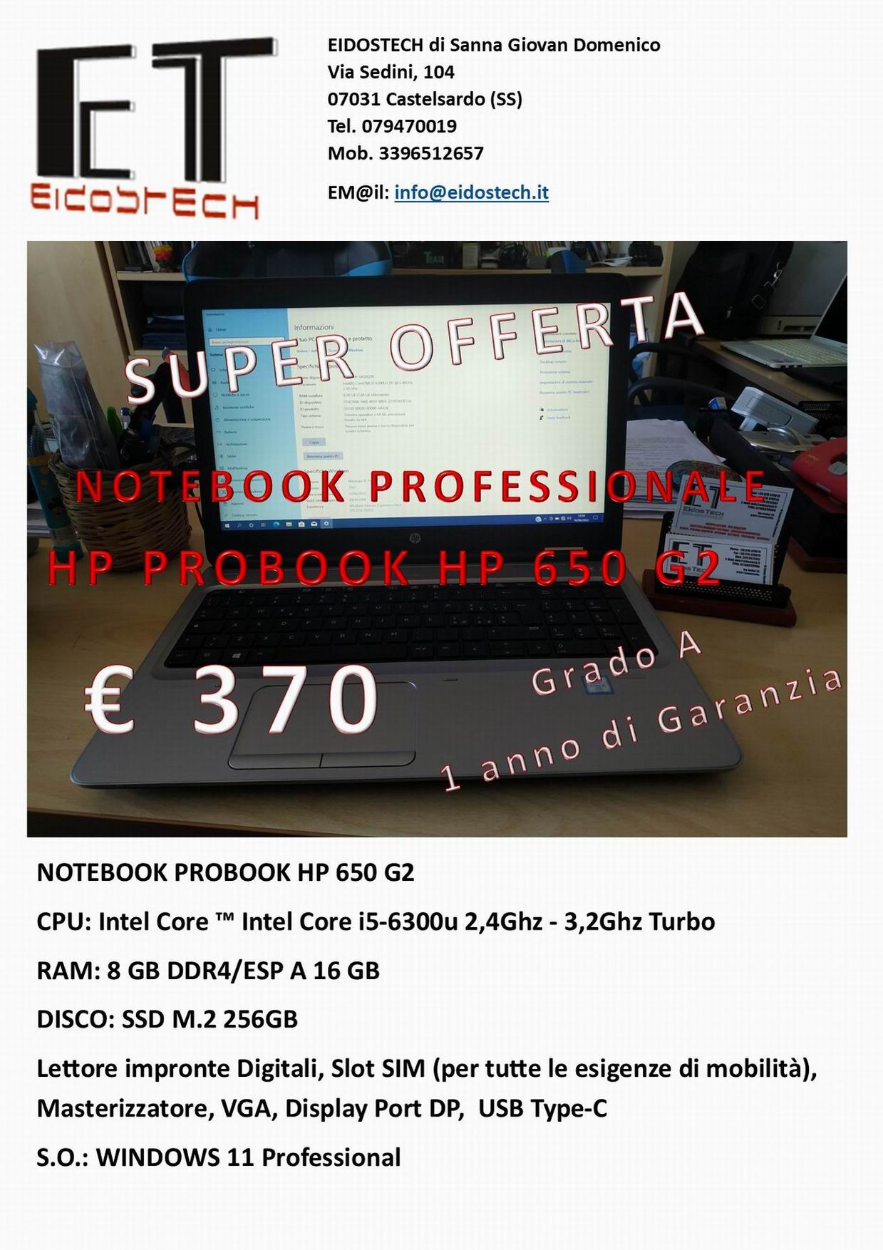 NOTEBOOK PROBOOK HP 650 G