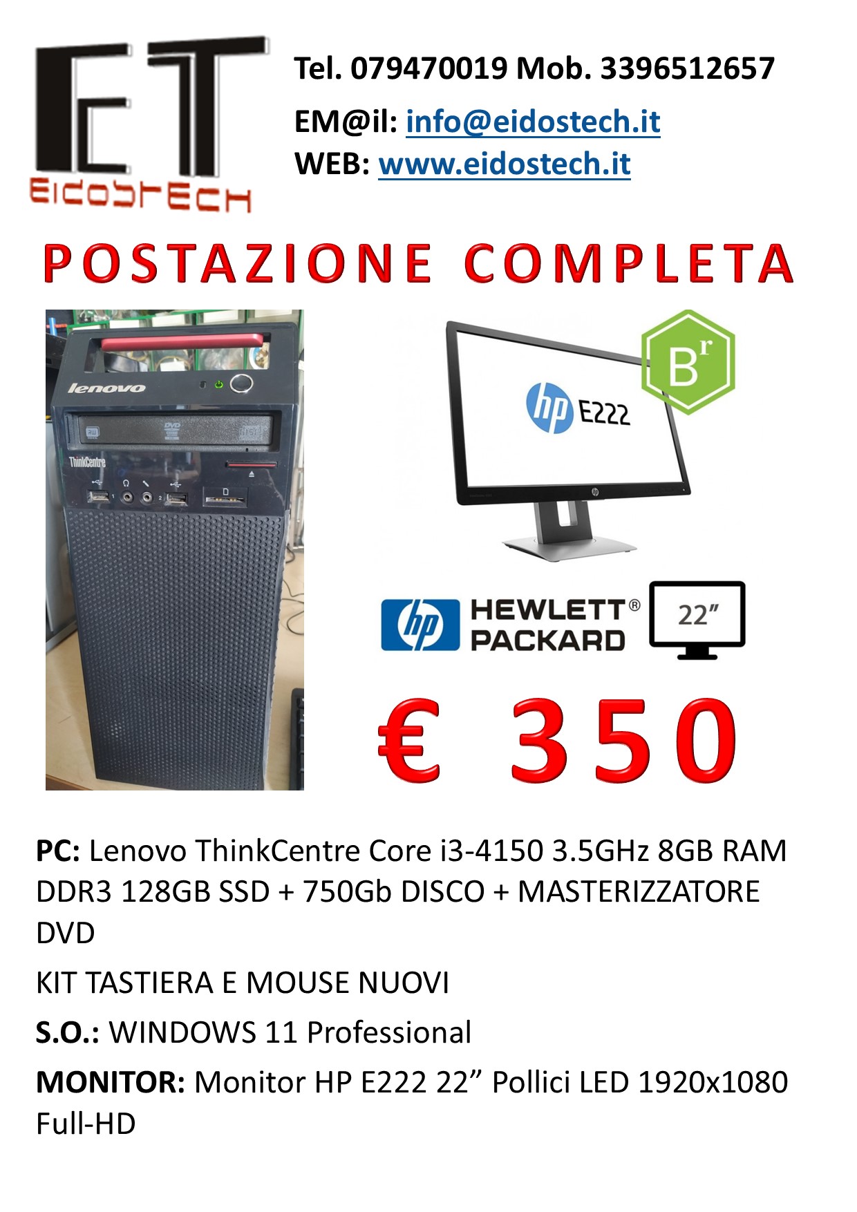 PC COMPLETO + MONITOR 22